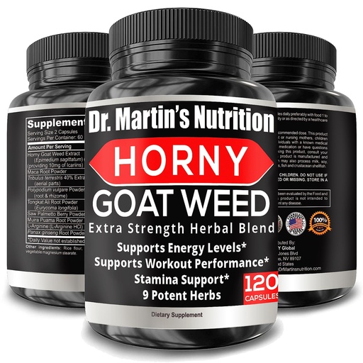 [BRSWGZAZCUIQ2CDG] Super Strength Horny Goat Weed 120 Capsules With Maca Arginine & Ginseng - Naturally Boost your Health, Workout Performance, Endurance & Energy, Joint Health For Men & Women (120C)