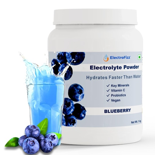 [BRSW2YIPAQHAO2TX] Electrolyte Powder 100 servings | Electrolyte Powder with Probiotics & Vitamin C | Electrolyte for Workout for Men & Women- 1 Kg Jar Pack (Blueberry)