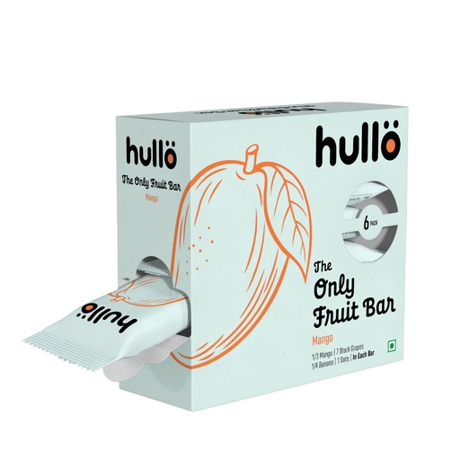 [BRSREBIKB4AR43LJ] Hullo The Only Fruit Bar - Mango (Pack of 6 x 30g) | Healthy Aam Papad Snack Bar for Kids & Adults with No Added Sugar & No Preservatives | Energy Bar School, Travel & Trekking | Made with Real Mango