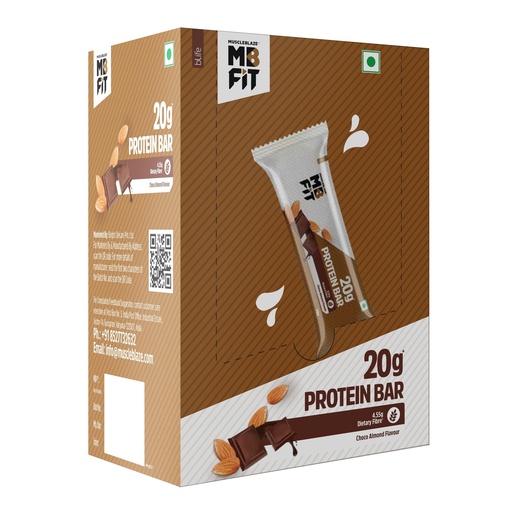 [BRSRMZI3CV7QEA3B] MuscleBlaze 20g Protein Bar, Choco Almond,Pack of 6