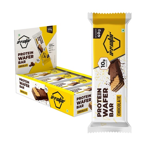 [BRSREZQ6BMFBAYI2] avvatar PROTEIN WAFER BAR | 10g Protein | Pack of (8 x 40g each) | Chocolate Flavour | 2g Fiber | No Added Sugar | No Preservatives