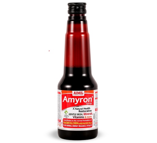 [BRSWKEI4AACGYADK] AIMIL Amyron Syrup – 200ml | Ayurvedic Iron Supplement for Men & Women | Enriched with Vitamins & Mineral Rich Herbs to Improve Hemoglobin Levels, Boost Platelets, and Reduce Tiredness & Fatigue (Pack of 1)