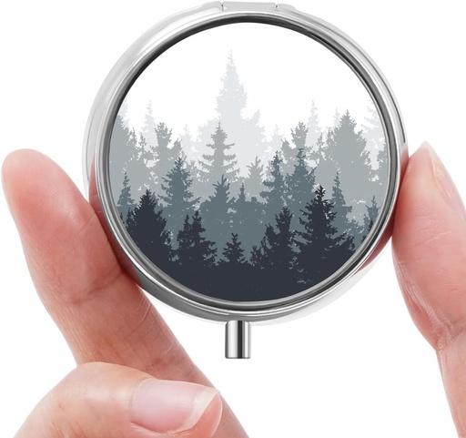 [BRSRA2YODJ6QK233] Mini boîte à pilules, petite boîte à pilules, boîte à pilules portable, organisateur mignon de pilules pour les vitamines, médicaments, huile de poisson et suppléments (Woodland)