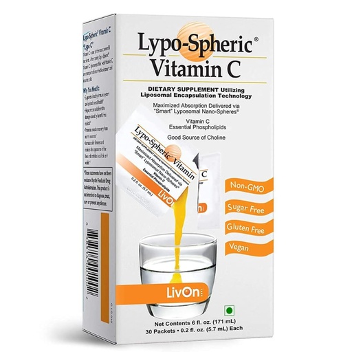 [BRSRAZAQDJ7Q2AAV] Lypo-Spheric Vitamin C Supplements | Liposomal Encapsulation Technology - 30 Packets