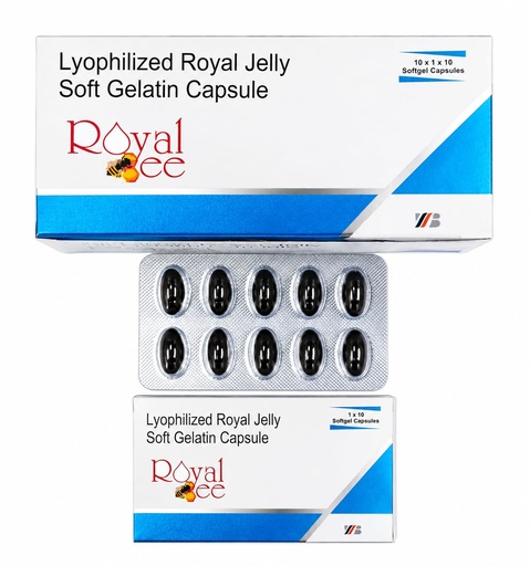[BRSRGCAHBMMGK3DH] Royal Bee Lyophilized Royal Jelly Soft Gelatin Capsule, Supports Immunity, Boosts Stamina and Energy, Menopause Relief, Antioxidant Support, 10 Capsules