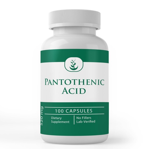 [BRSW2FIBBUBR6HTH] PURE ORIGINAL INGREDIENTS Pantothenic Acid (100 Capsules) Pure, Vitamin B5, Calcium Supplement