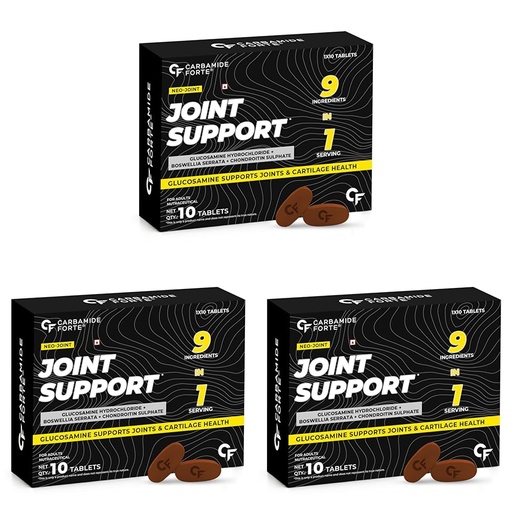 [BRSRYZQ7CAAROYLH] Carbamide Forte Joint Support Supplement for Adults with Glucosamine 1600mg Per Serving with Chondroitin, Boswellia, Turmeric & Ginger- Tablets 10 Count (Pack of 3)