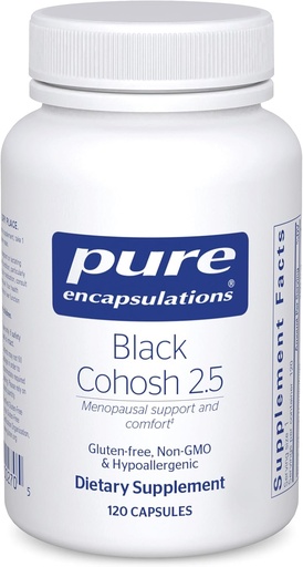 [BRSWIY36C57QEHTM] Pure Encapsulations Black Cohosh 2.5 | Hypoallergene Ergänzung zum Angebot Unterstützung während Menopause* | 120 Kapseln