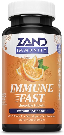 [BRSWYYALBZYAIELU] ZAND豁免 Imune快速泽西橙汁-Imune Supports w/Epicor发酵 Yeast,维生素C 1000mg,锌,Echinacea-非GMO,Vegan,Gluten Free,60天保障,10次服役