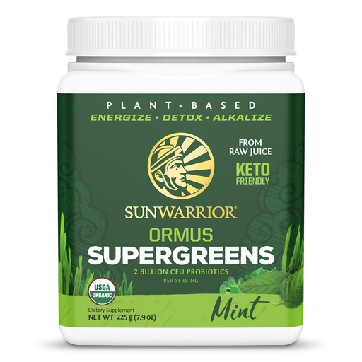 [BRSWKED7BEBBMAAV] Organic Greens Powder Superfood Complex | Organic Super Greens Powder from Raw Juice with Probiotics Moringa Leaf & Electrolyte Minerals | Vegan Non-GMO No Added Sugar (Mint, 45 Servings)