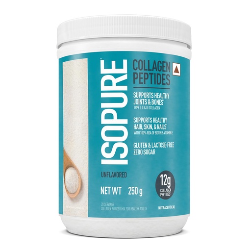 [BRSRAGTRBMHAGH37] Isopure Collagen Peptides (12g/serve)- 250g (Unflavored) with Biotin & Vit E(100% RDA), For healthy Skin, Hair, Nails, Joints, & Bones.