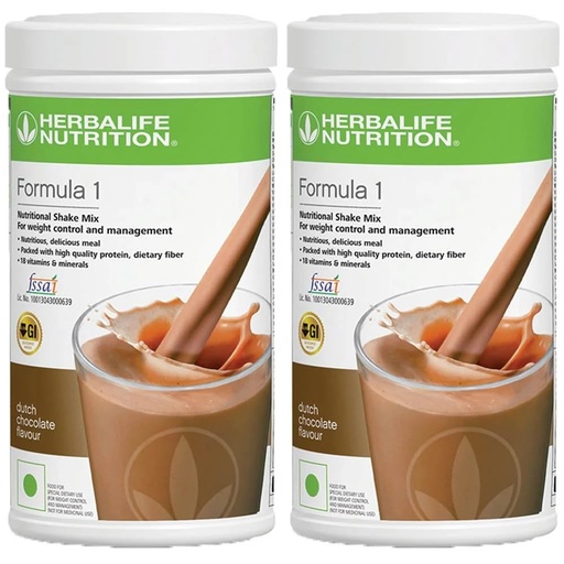 [BRSWGCTRAEBAADTK] Herbalife Nutrition Formula 1 Nutritional Chocolate Shake (1 Kg) - Pack of 2