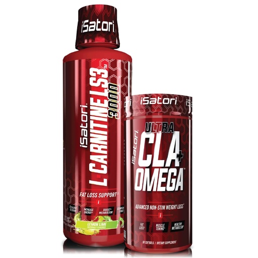 [BRSWYFQOAEFR43A3] iSatori L-Carnitine LS3 Lemon Lime 3000mg (32 Servings) & iSatori Ultra CLA (90 Softgels)