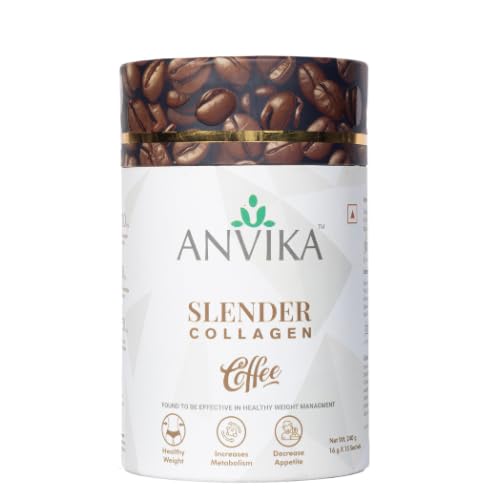 [BRSRAAT3OUGQ4ETZ] Slender Collagen Coffee with Marine Collagen Peptides, Garcinia Cambogia & L-Carnitine | Supports Weight Management, Boost Metabolism | Real Coffee Flavor | 150g