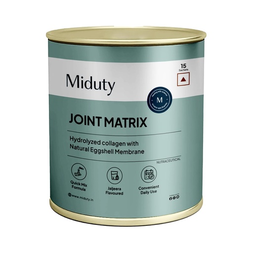 [BRSW2HYHBB7AYA3D] Miduty Joint Matrix – Glucosamine + Boswellia Serrata + Cissus + Collagen + Hyaluronic Acid – Joint & Cartilage Support – Reduce Stiffness – Improve Mobility – Bone & Ligament Strength – 15 Sachets