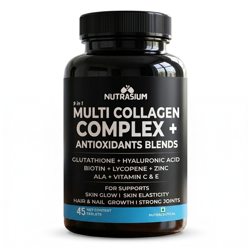 [BRSREAQEBAFWYFYY] Nutrasium Multi Collagen | Glutathione & Hyaluronic Acid | Skin Radiance | 45 Tabs