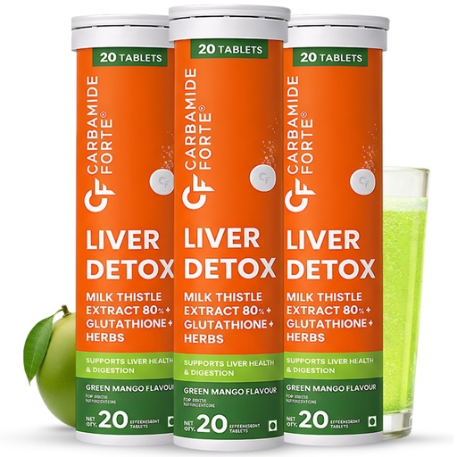 [BRSREHD2CB4AAE33] Carbamide Forte Liver Detox Supplement | Fatty Liver Detox Tablets with Clinically Researched Ingredients | Just Drop, Dissolve, Fizz & Drink | Green Apple Flavour - 60 Effervescent Tablets