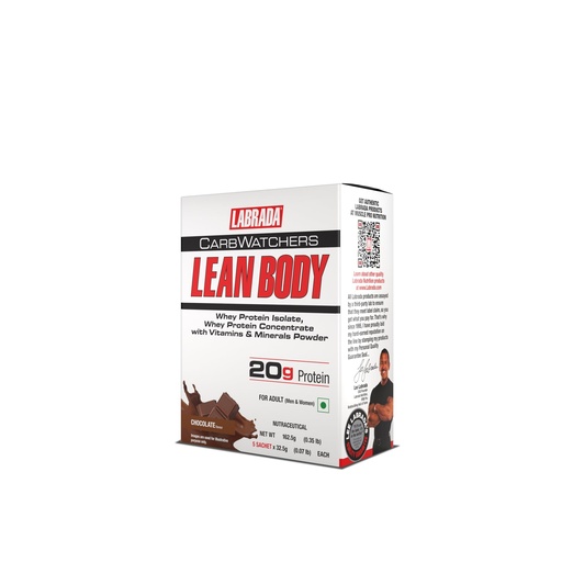 [BRSREHT6B55QEYLL] Labrada Lean Body CarbWatchers | 162g | Chocolate | High-Protein | Low-Carb | Meal Replacement Shake | 20+ vitamins and minerals |