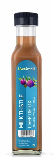 [BRSREAYKBMHBOHTF] LiverSenz | Milk Thistle Seed Juice (40%) + Apple Cider Vinegar (40%) + Raw Honey (20%) | Natural Liver Cleanse & Detox | Herbal Liver Support Supplement | Puressenz | 250 ml