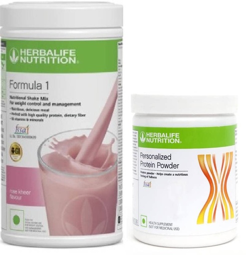 [BRSW2CA7BMBAY2T7] HERBALIFE Weight Loss Combo Pack F1 Rose Kheer Shake + Personalized Protein Powder (700 g, Rose Kheer)