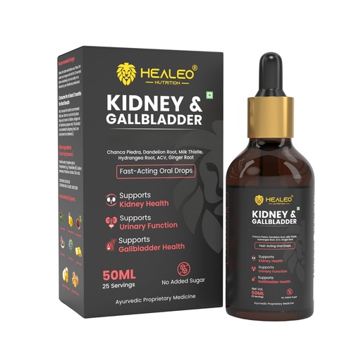 [BRSRAAD3AV7AIDLL] HEALEO Kidney & Gallbladder Stone Braker | Chanca Piedra, ACV, Ginger, Dandelion Root | Supports Kidney & Gallbladder Health | 50ml - 25 Servings