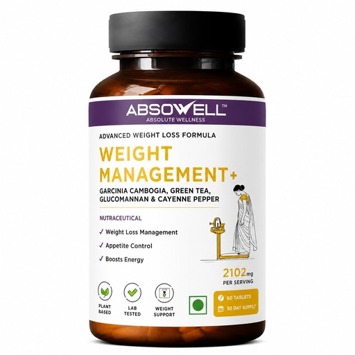 [BRSRE2Q7DIIGEA3F] Weight Management Tablets [60 Capsules] – Garcinia Cambogia, Glucomannan & Plant-Based Ingredients | Supports Appetite Control, Metabolism & Healthy Weight Management | Herbal Dietary Supplement