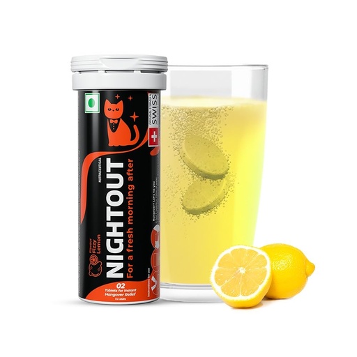 [BRSRMCQNPMMGYDTJ] Fast&Up NightOut | 10 Effervescent tabs | Instant Hangover Relief | Helps detoxify liver | Rapid hydration & energy | Helps prevent Hangover | Zero sugar | Fizzy lemon flavour