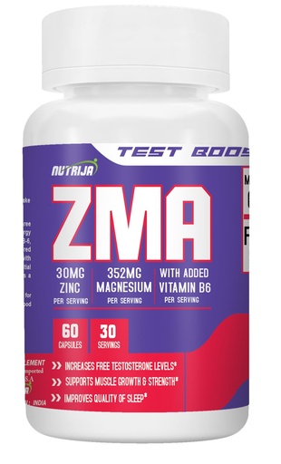 [BRSWGAICA4BQECT7] NutriJa ZMA Supplement with Magnesium Glycinate, Zinc & Vitamin B6-60 Capsules | Added Boron & BioPerine for Muscle Recovery, Strength & Better Sleep Quality | High Absorption Supplement