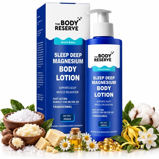 [BRSRGZANDMFQKH36] The Body Reserve Magnesium Sleep Body Lotion 250ml Topical Magnesium Chloride Supplement For Muscle Recovery, Better & Deep Sleep Magnesium Oil Lotion For Feet Helps Recovery From Muscle Cramps & Fitness