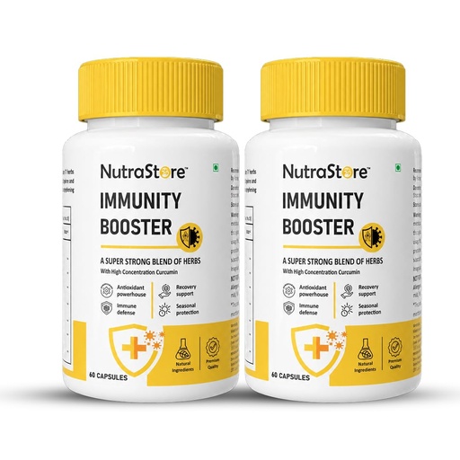 [BRSRY2Q2CR4AA23X] NutraStore Immunity Booster for Men & Women | Curcumin, Giloy, Amla, Moringa, Ginger, Orange & Piperine | Daily Health Supplement | 60 Capsules | Pack of 2