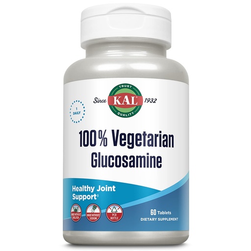 [BRSWIYQOCMEAGDIV] KAL 100% Vegetarian Glucosamine 1000 mg, Joint Health Supplement with Vegan Glucosamine HCl, Joint Support for Comfort and Mobility, Made Without Shellfish, 60-Day Guarantee, 60 Servings, 60 Tablets