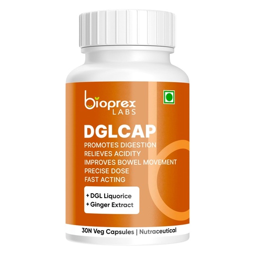 [BRSRAFD4OIAQEHTD] DGLCAP Advanced Gut Health Supplements (30 Vegan Capsules )For Women and Men | Licorice + Ginger Root Supplement For Effective Relief From Acidity, Constipation, Bloating, Gas | Improves Gut Health & Digestion | Effective and Instant relief