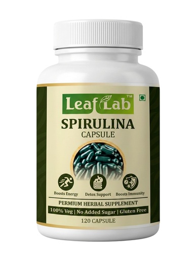 [BRSREFQYAEFBYETZ] LeafLab Spirulina Capsules 2000mg Per Serving – 120 Veg Capsules | Natural Green Superfood for Energy, Immunity & Detox | Plant Protein, Iron & B12 For Men And Women | No Fillers, Vegan, Gluten-Free