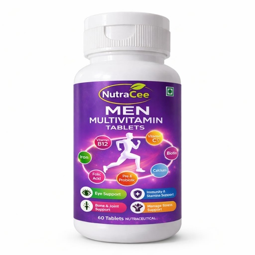[BRSRYZLYCEMROELJ] Men Multivitamin Tablets | Pre & Probiotic, Biotin, Vitamin C, Vitamin B12, Calcium, Iron & Folic Acid | Supports Energy, Immunity, Bone Health & Overall Wellness | Daily Nutraceutical Supplement for Adult Men (60 Tablet)