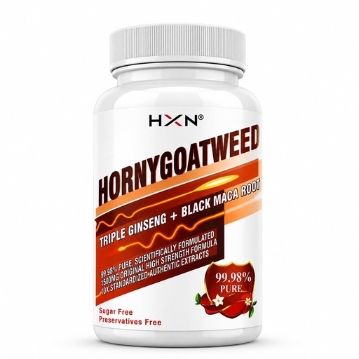 [BRSRYFI3B4HWAYD3] HXN Panax Ginseng, Ginkgo Biloba, HGW 1200 mg, Maca Root, 99% Pure, No Sugar Supports Energy, Cognitive Function and Mental Focus 60 Tablets
