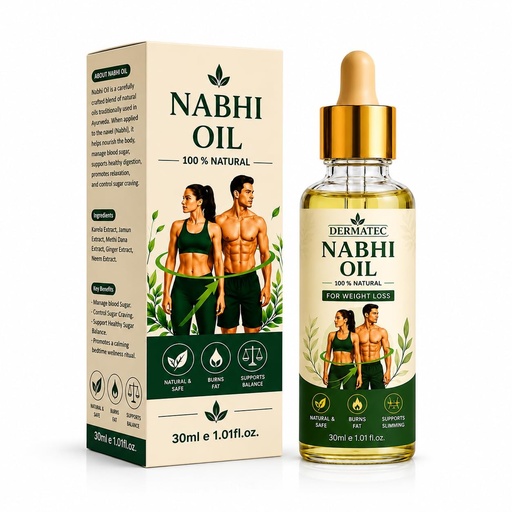 [BRSRYGD3CJ7RUADL] Nabhi oil for weight loss | Ayurvedic Belly Button Oil for Fat burn, Bloating Relief | Metabolism Booster & Body Detox For Men & Women