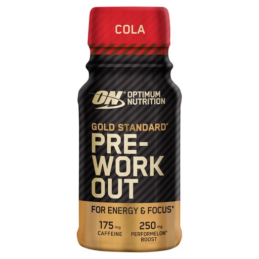 [BRSROGA7B4DQ43YY] Optimum Nutrition Gold Standard Pre-Workout Energy Shot, Ready to Drink Food Supplement with Beta Alanine, Caffeine, PerforMelon Boost and Vitamin B6 and B12, Cola Flavour, 12-Pack, 12 x 60 ml