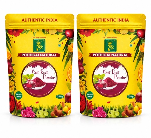 [BRSRYGD3CEFBYF3U] Pothigai Natural Beetroot Powder 250g Pack of 2 100% Natural Beet Root Powder Dried Beet Powder Beetroot Powder for Smoothies, Drinks, Cooking & Food Preparation
