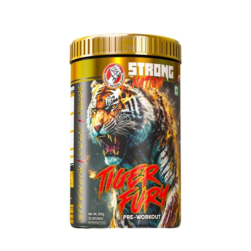 [BRSRAFAYPN4GKCL6] Strong Nation Tiger Fury Pre Workout Powder | Energy & Focus | 360g
