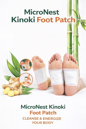 [BRSRGCYNA56QM3AU] MicroNest Kinoki Detox Foot Patch with Adhesive Sheets | Natural Herbal Foot & Body Detox Patches for Relaxation & Deep Sleep | 10 Foot Patches + 10 Adhesive Sheets