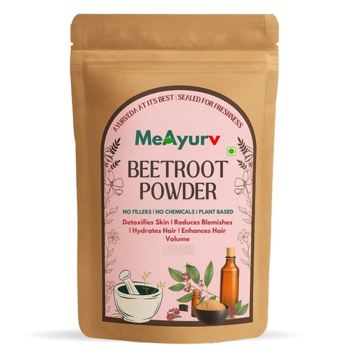 [BRSREFABA4MRY3DB] Organic Beetroot Powder for Glowing Skin, Pink Lips & Hair Growth, Organic Chukandar Powder for DIY Face Pack, Juicing & Natural Beauty (227g)