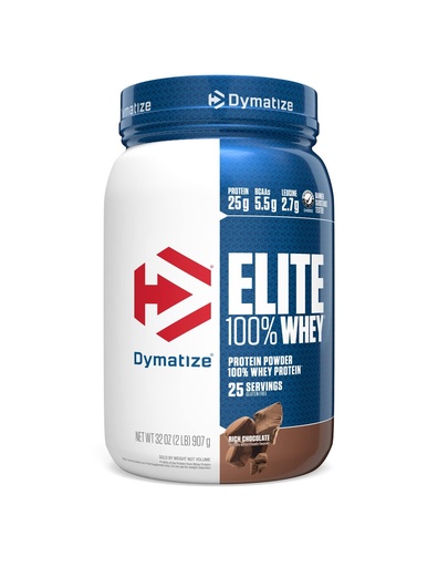 [BRSWIEI4A4JRUYLC] Dymatize Elite 100% Whey Protein Powder, Chocolate, 25g of Protein, 5.5g BCAAs, Less Than 140 Cal., Gluten Free, 3g Carb, 2g Sugar, 3g Fat (25 Servings)