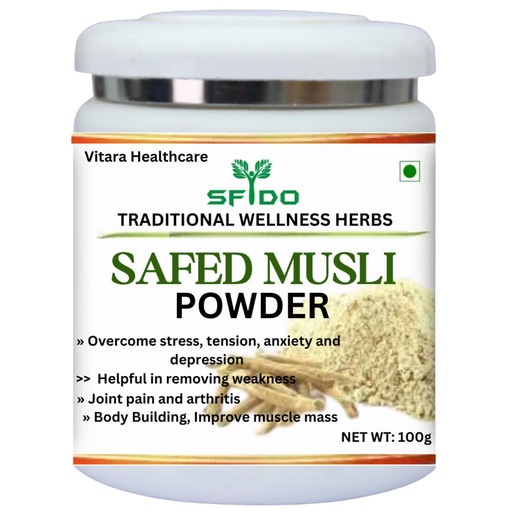 [BRSRAZYQOQGWGADB] Sfido Safed Musli | Organic Safed Musli Powder | Herbal Supplement | Energy Booster | Pack 1