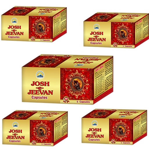 [BRSRAGT3OAIBAFIZ] Parvat Healthcare Josh e Jeevan Capsule (5 Capsules) – Ayurvedic Capsules for Enhanced Energy & Stamina | Improves Over All Health & Body Wellness (Pack of 1)