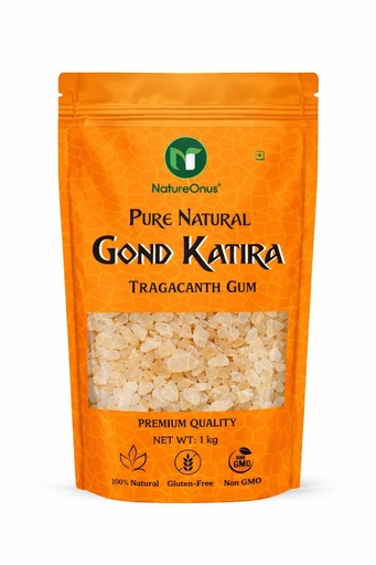 [BRSRGBTQCN7GKET5] NatureOnus Gond Katira Pure (Edible Gum) - 1kg | Tragacanth Crystals Gum | High Cooling Properties Herbal Food | Super Food | Badam Pisin Almond Gum