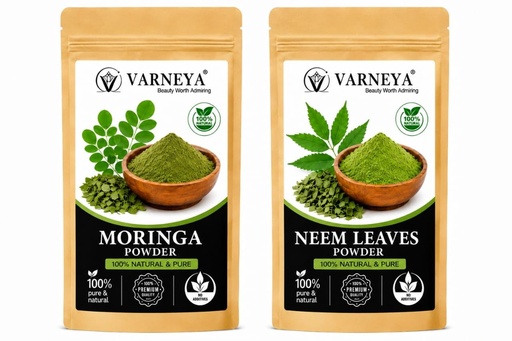 [BRSRYZYKDJ5QGET4] Pure Moringa Neem Powder Combo | Naturally Dried Ayurvedic Herbs | Pack of 2