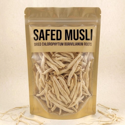 [BRSRY23QB4PBA33X] Safed Musli Raw 50gm Energy Immunity Boost Stress Supplement