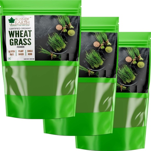 [BRSWYYYTDMPAG3TH] Bliss of Earth Organic Wheatgrass Powder Super Food Dietary Supplement 3X 250 gm
