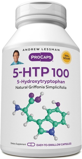 [BRSREYDQCQNBQYA6] Andrew Lessman 5-HTP 100-60 Capsules – 帮助提高睡眠质量和支持健康神经系统. 超Pure 5-羟基tryptophan(5-HTP). 支持一个平衡的Mood. 无附加