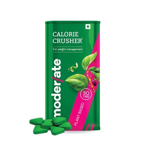 [BRSROFALOIHBOGQZ] Moderate Calorie Crusher - Plant Based Calorie Blocker with Mulberry Leaf & Apple Peel| Supports Weight Management| Helps Reduce Post-Meal Carb & Sugar Impact| 30 tablets (Pack of 1)